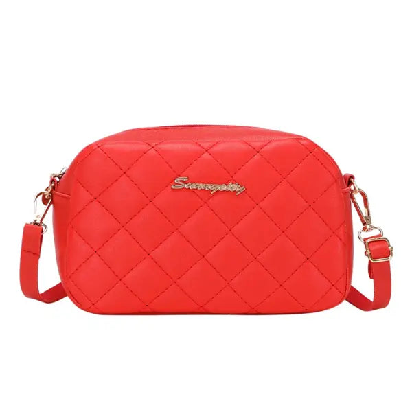 Tassel Small Messenger Bag Lingge Embroidery PU Leather Fashion Crossbody