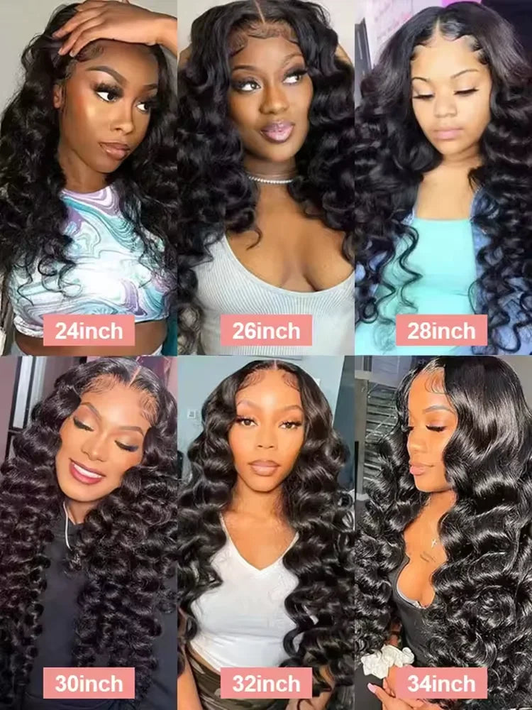 Loose Deep  Wave Human Hair Bundles Brazilian Remy Virgin Hair Thick Double Drawn Weave Extensions Natural Black Color For Women