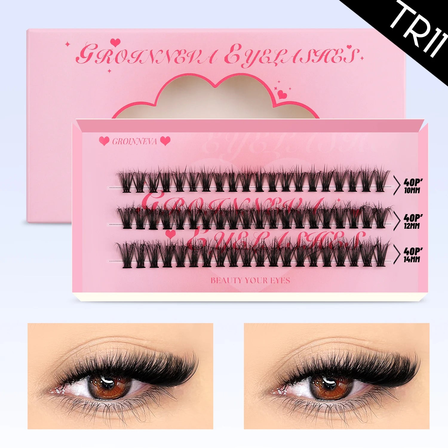 DIY Lash Cluster Extensions Fluffy Cat Eye Set