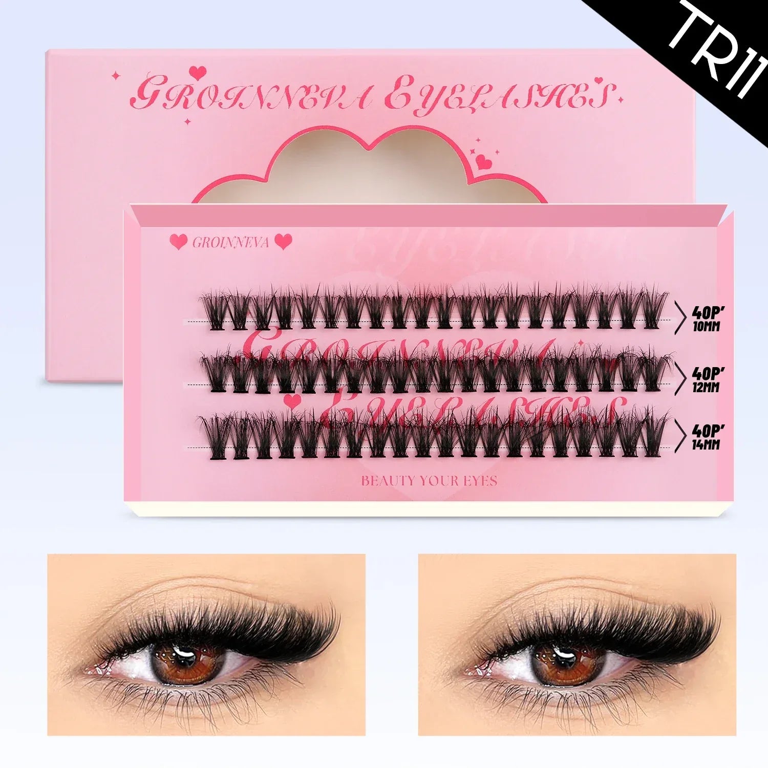 DIY Lash Cluster Extensions Fluffy Cat Eye Set