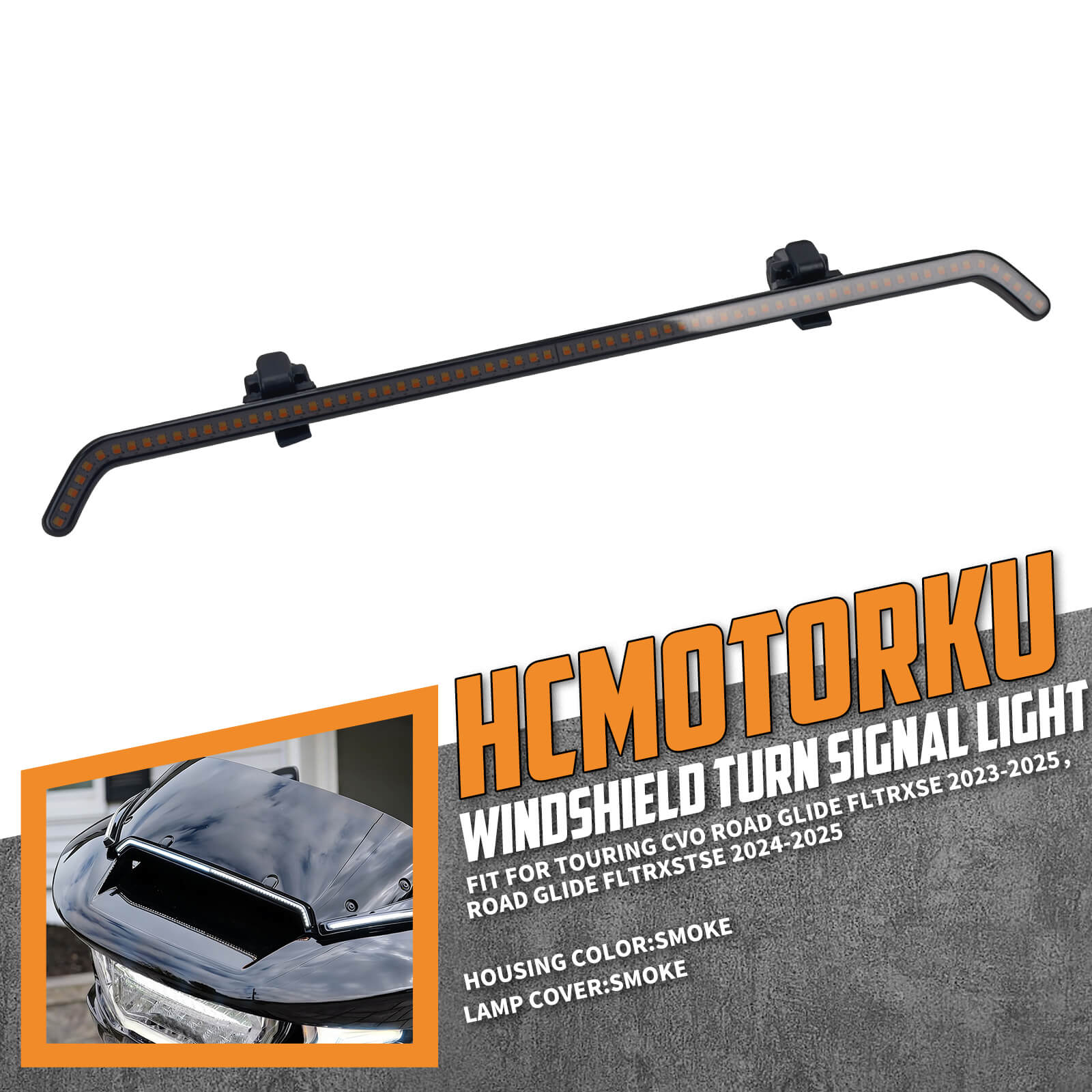 Front Windshield Trim LED Light Assembly for Harley Road Glide FLTRX '24-'25丨HCmotorku