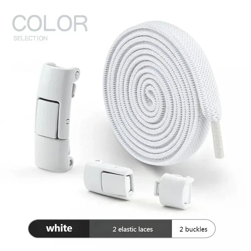 8MM No-Tie Elastic Shoe Laces with Press Lock – Widened Flat Design for Kids & Adults