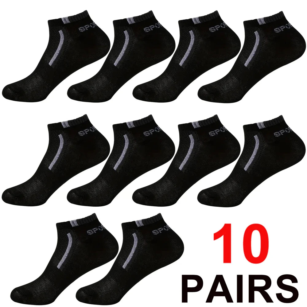 30 Pairs Men’s Ankle Socks – Breathable Mesh, Color-Block Athletic & Casual Low-Cut Socks