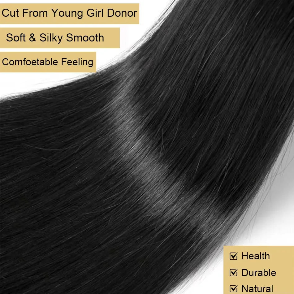30 32 Inch Bone Straight Bundles Human Hair Unprocessed Raw Remy Hair 3 4 Bundles Brazilian Extension Double Weft For Women