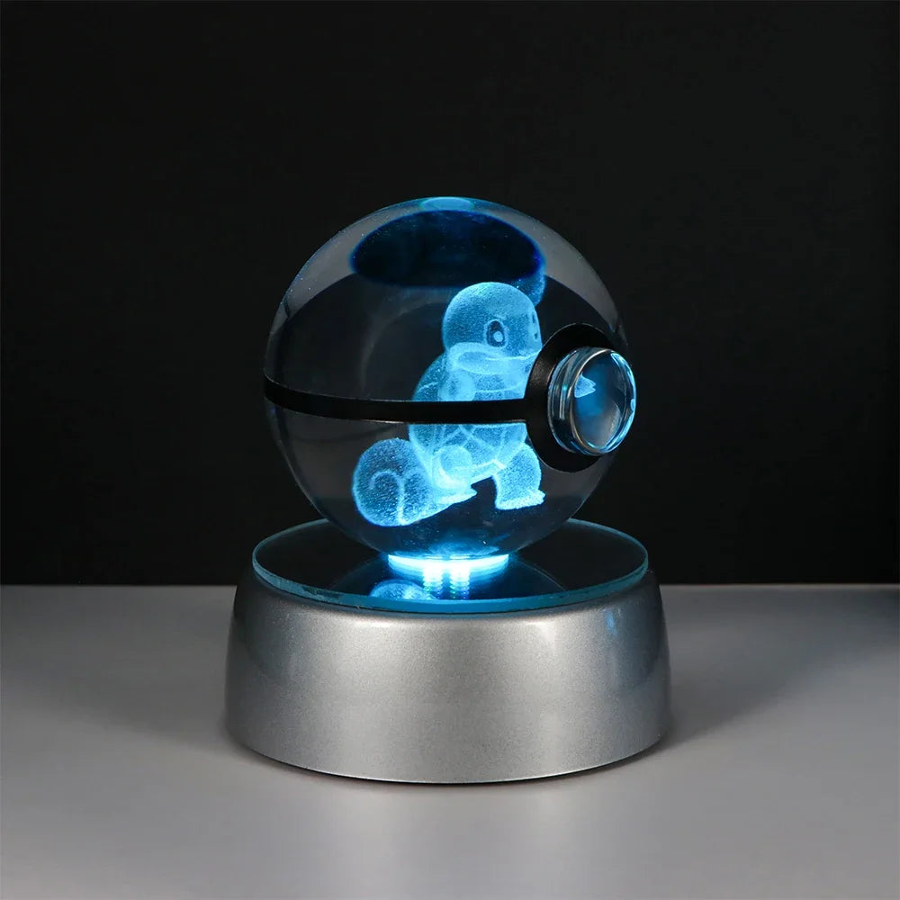 3D Pokémon Crystal Ball: LED Night Light with Rotating Base