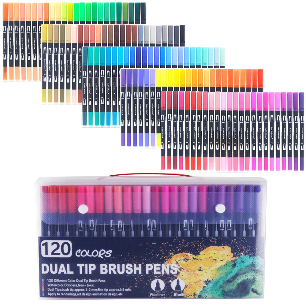 Watercolor markers double ended art set unisex (24 colors) – drawing