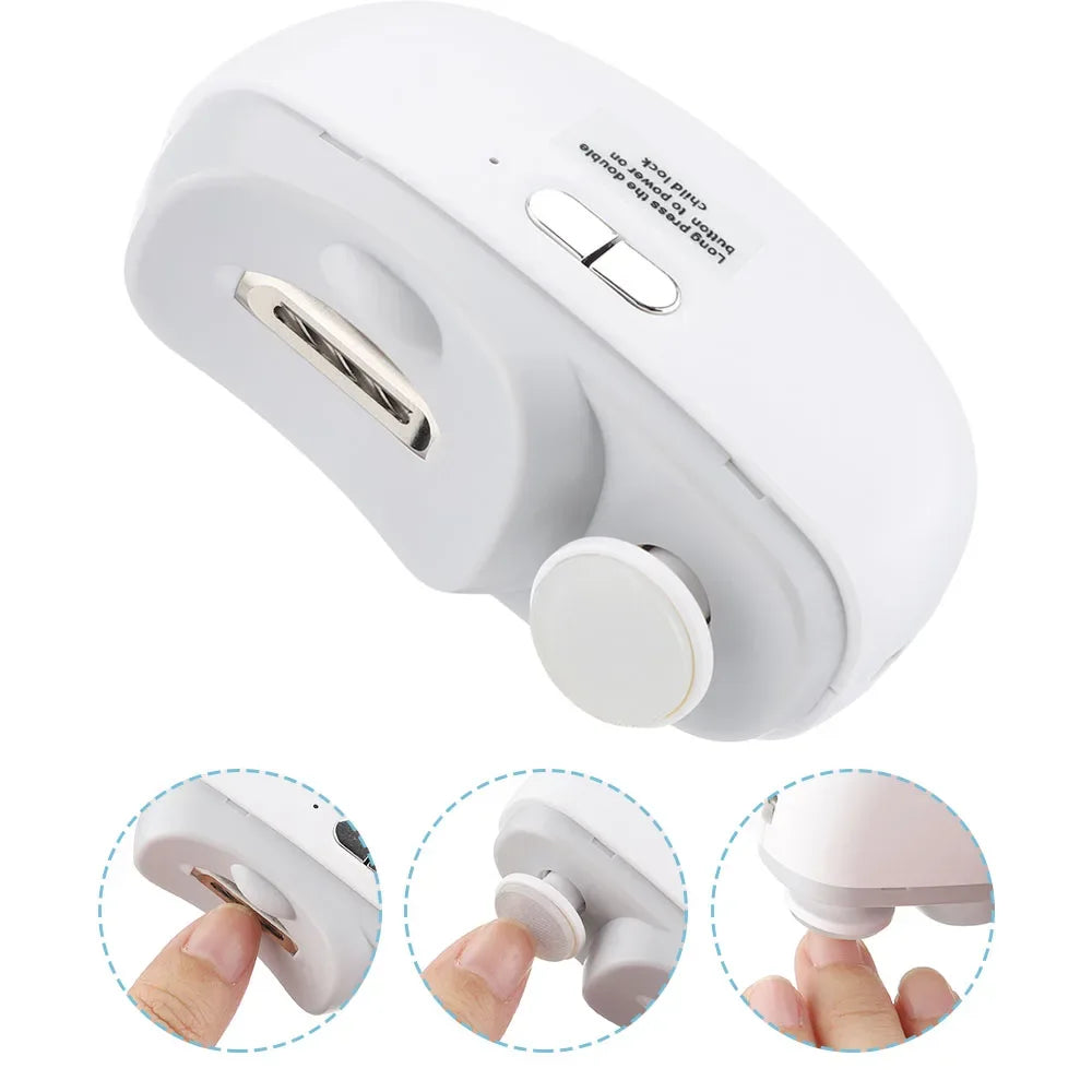 Electric Nail Clipper & Polisher with Light