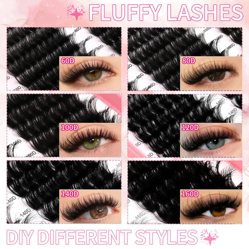 DIY Lash Cluster Extensions Fluffy Cat Eye Set