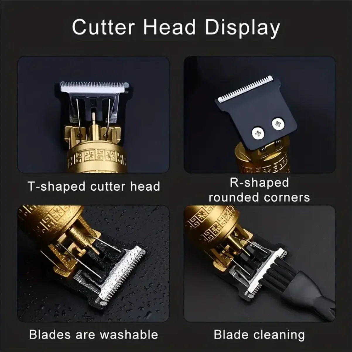Professional Hair Clipper Cordless Electric Hair Trimmer For Men USB Rechargeable