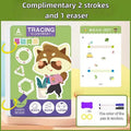 36-Page Reusable Workbook - 2 Pens + Eraser, Erasable Stickers for Kids' Drawing & Control, New Year & Christmas Gift