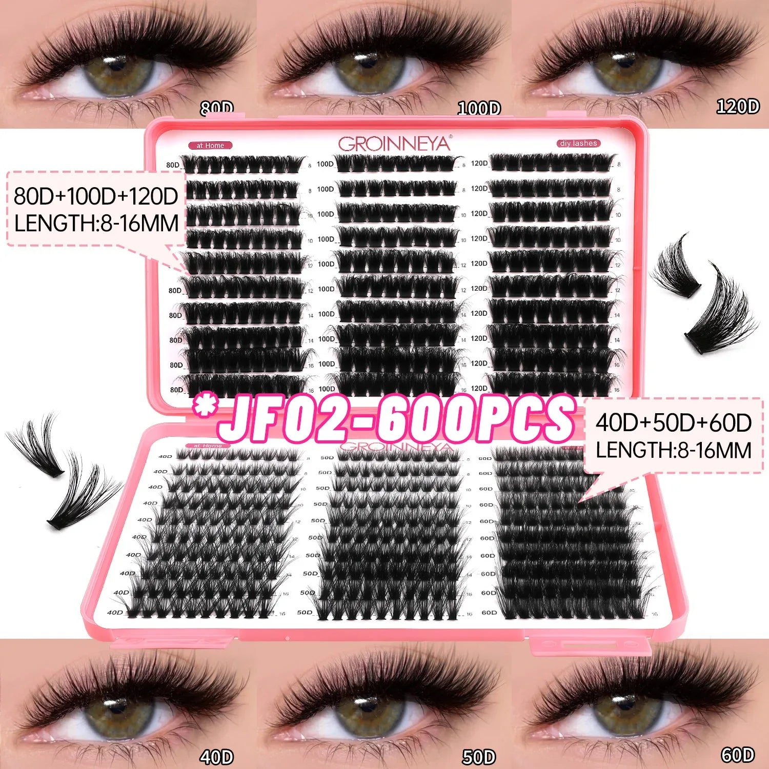 DIY Lash Cluster Extensions Fluffy Cat Eye Set