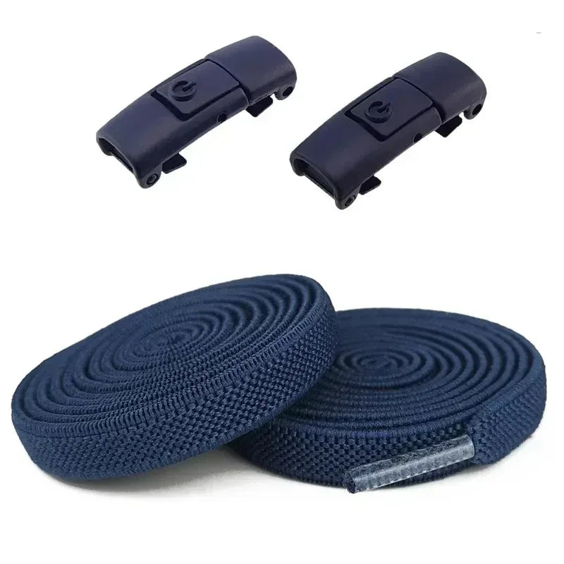 8MM No-Tie Elastic Shoe Laces with Press Lock – Widened Flat Design for Kids & Adults