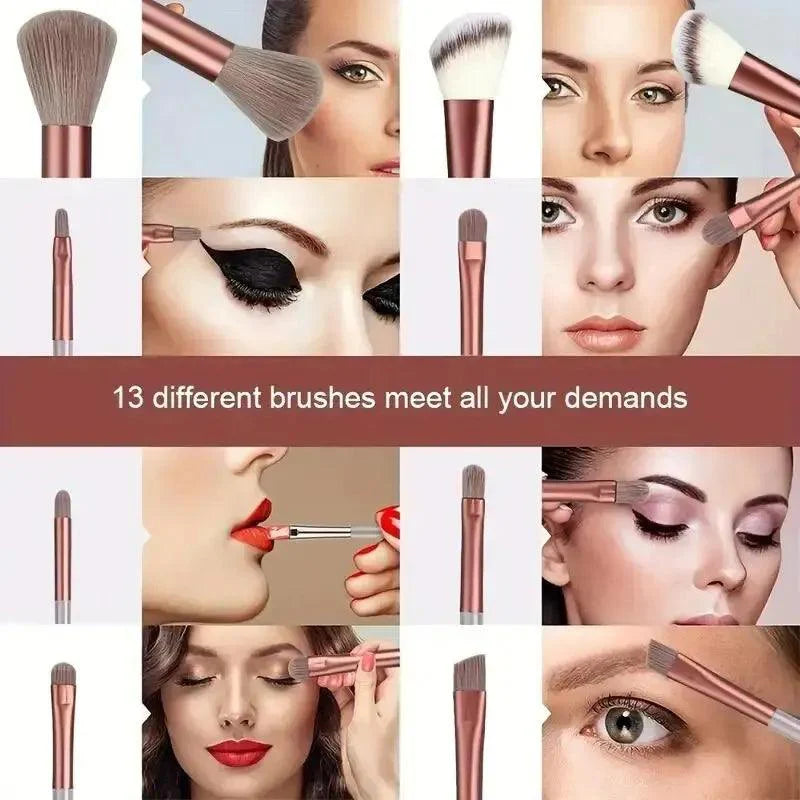 Professional 13–16Pcs Makeup Brush Set with Bag
