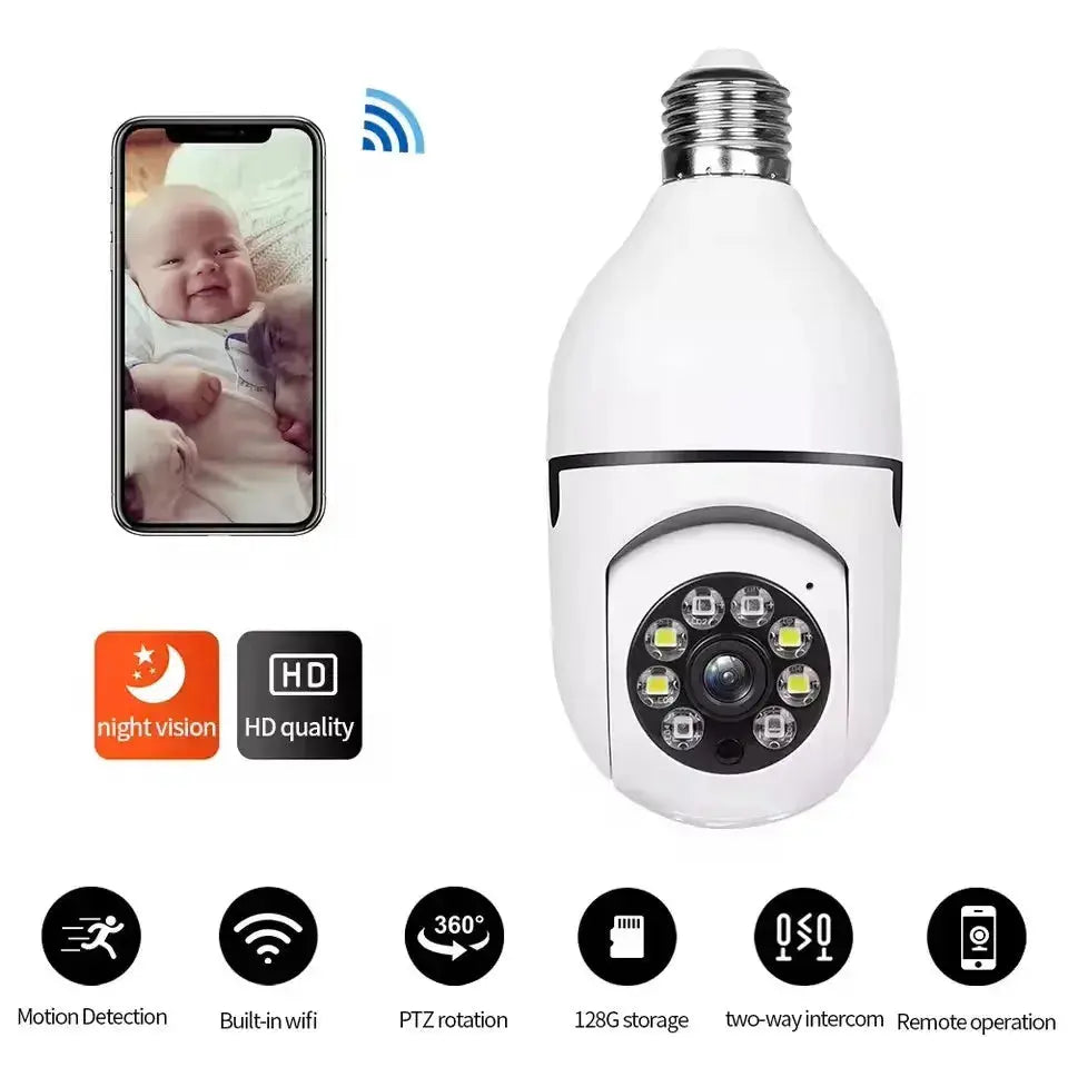 Wi-Fi Mini Surveillance Camera – Full Colour Night Vision, Auto Human Tracking & Zoom, Indoor Security Monitor