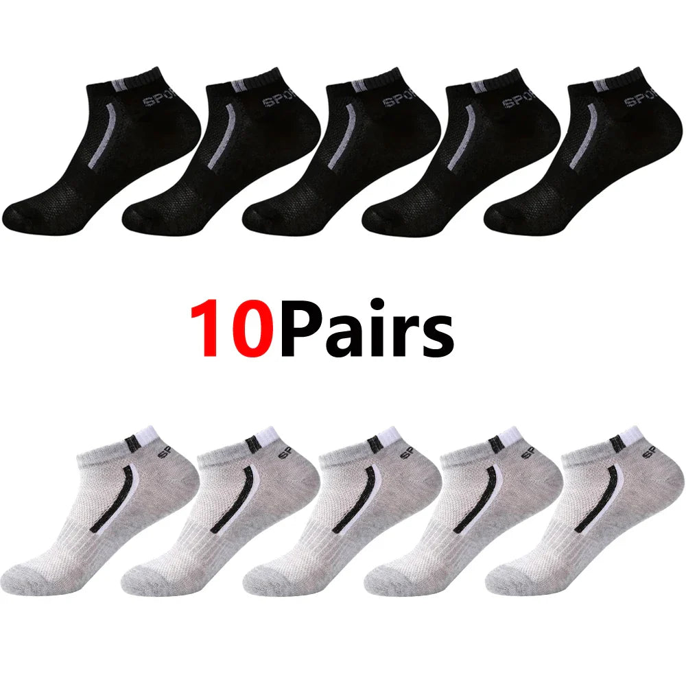 30 Pairs Men’s Ankle Socks – Breathable Mesh, Color-Block Athletic & Casual Low-Cut Socks