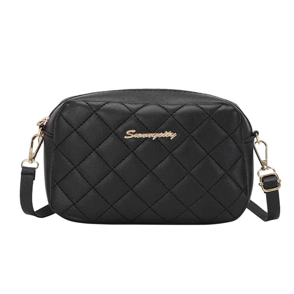 Tassel Small Messenger Bag Lingge Embroidery PU Leather Fashion Crossbody