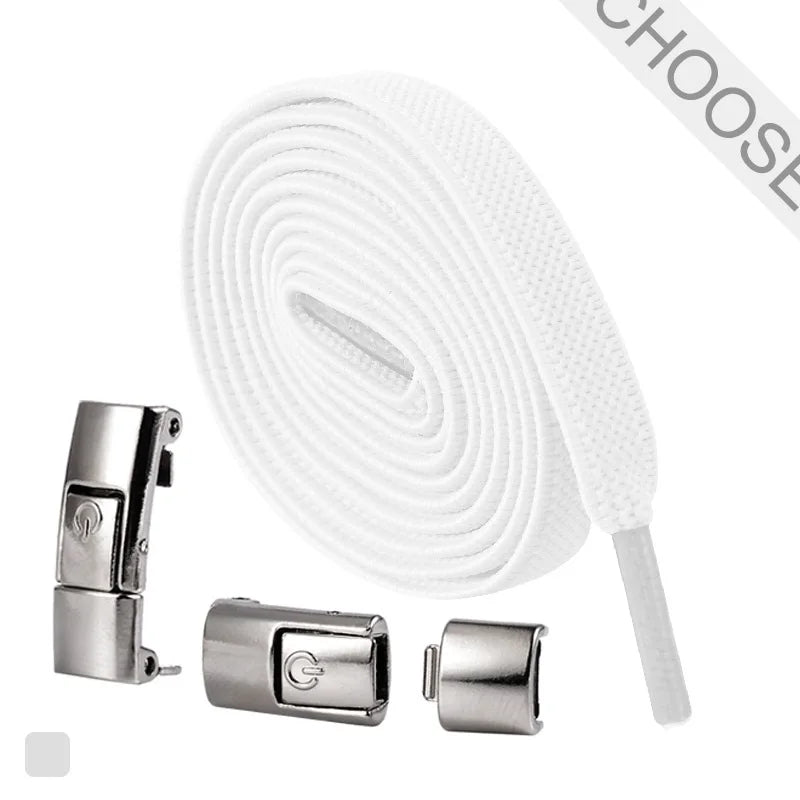 8MM No-Tie Elastic Shoe Laces with Press Lock – Widened Flat Design for Kids & Adults