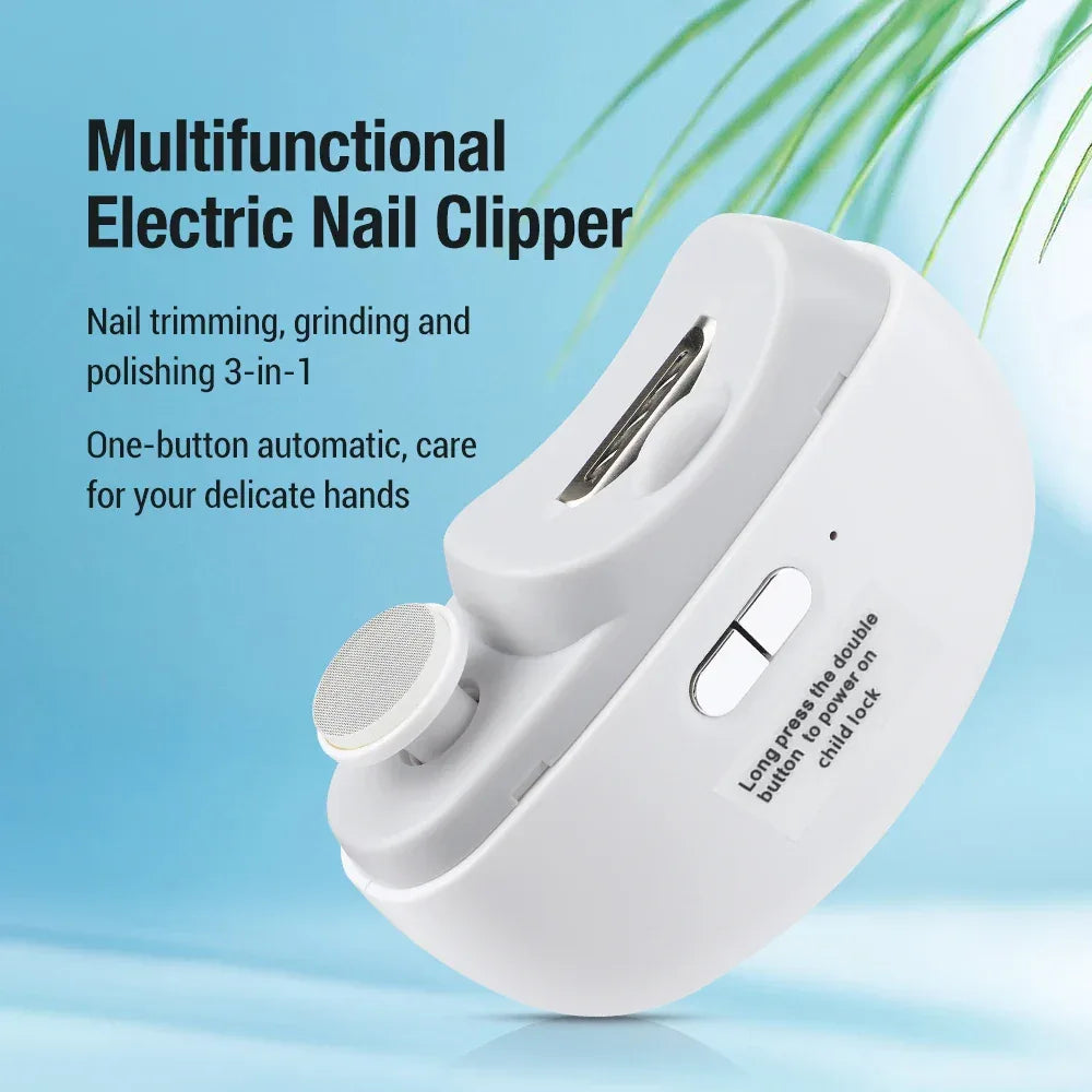 Electric Nail Clipper & Polisher with Light