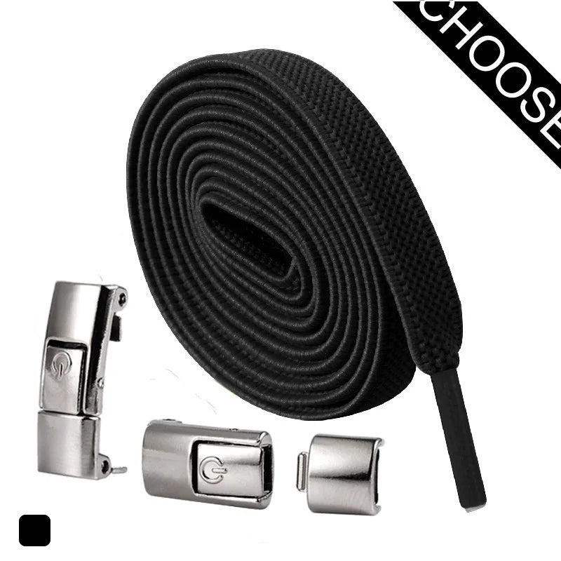 8MM No-Tie Elastic Shoe Laces with Press Lock – Widened Flat Design for Kids & Adults