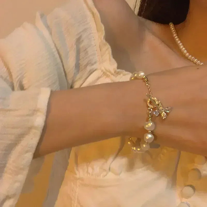 4pcs Bracelet Suit Fashion Green Grandmother Diamond Stretch Bracelet Women's Set