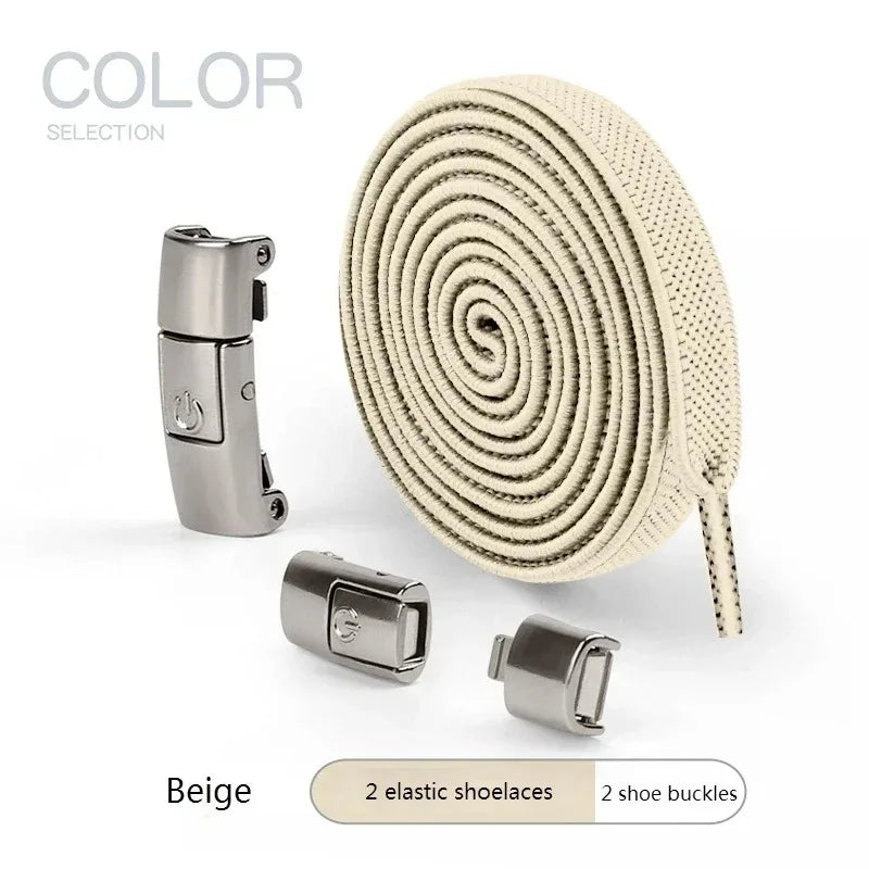 8MM No-Tie Elastic Shoe Laces with Press Lock – Widened Flat Design for Kids & Adults