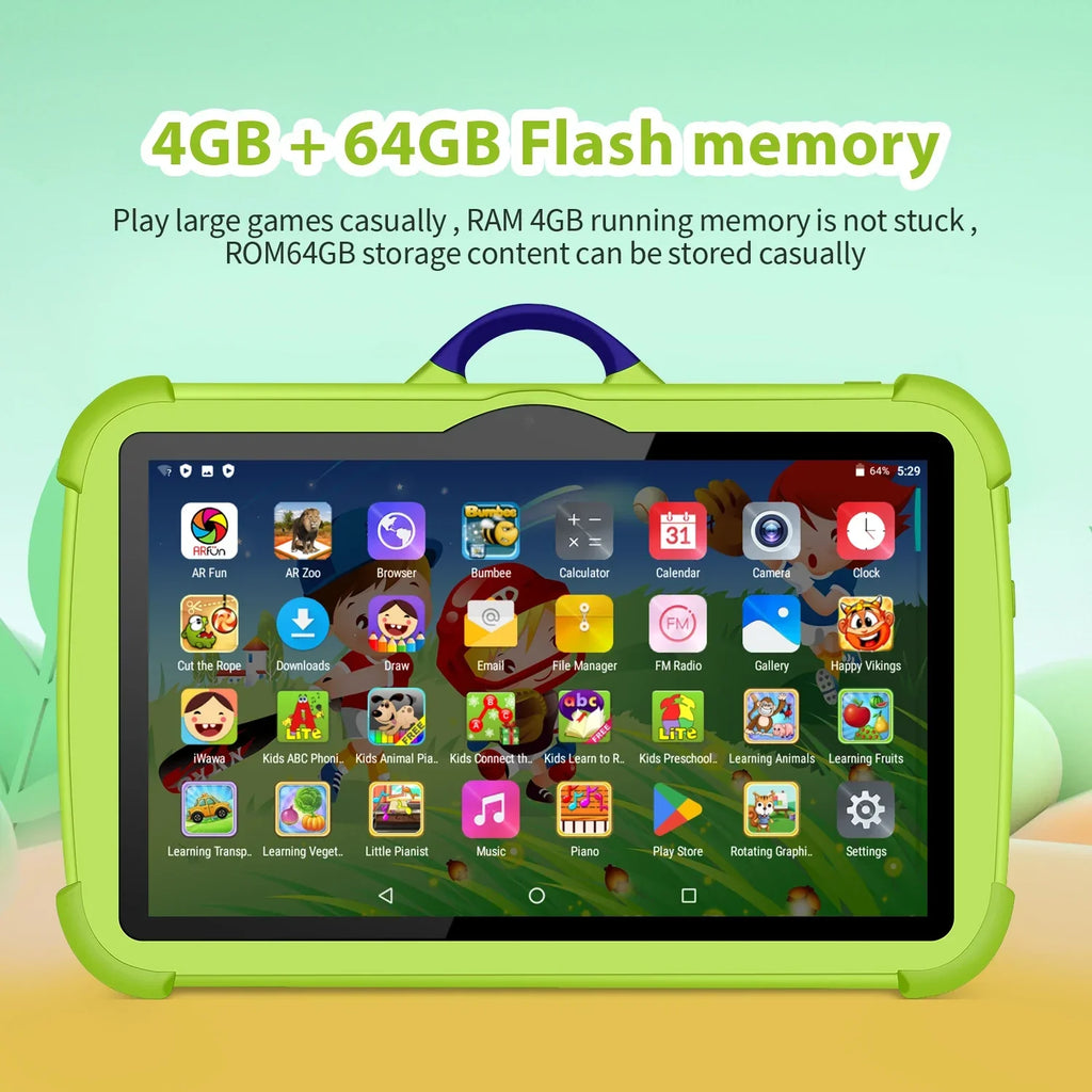 KidBright 7 Inch Android Kids Tablet Quad Core 4GB RAM 64GB ROM Play - Learn Fun