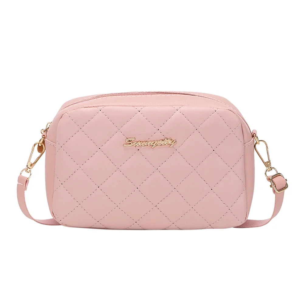 Tassel Small Messenger Bag Lingge Embroidery PU Leather Fashion Crossbody