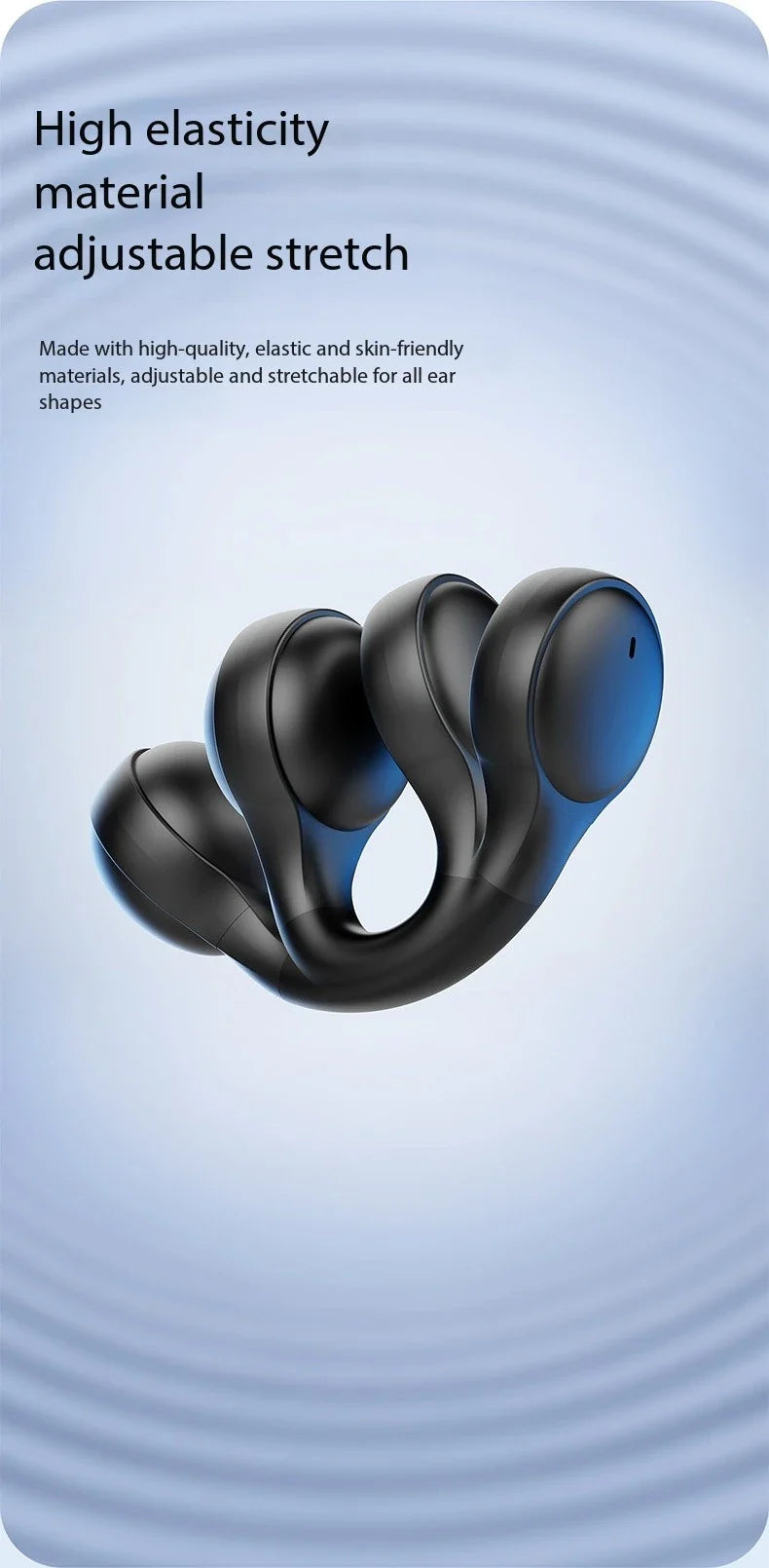 Wireless Ear Clip Bluetooth Headphones – Open-Ear Sport Earbuds with Mic