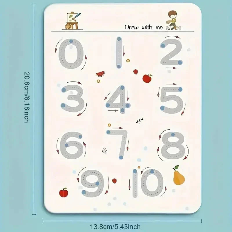 36-Page Reusable Workbook - 2 Pens + Eraser, Erasable Stickers for Kids' Drawing & Control, New Year & Christmas Gift