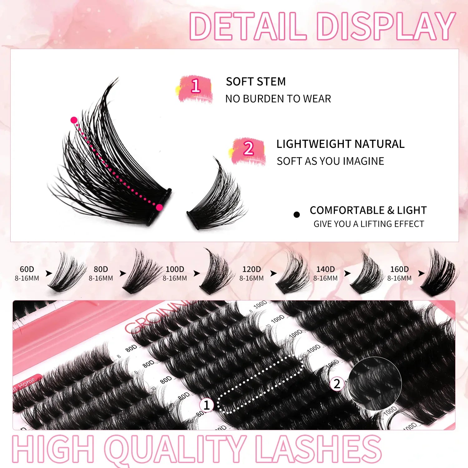 DIY Lash Cluster Extensions Fluffy Cat Eye Set