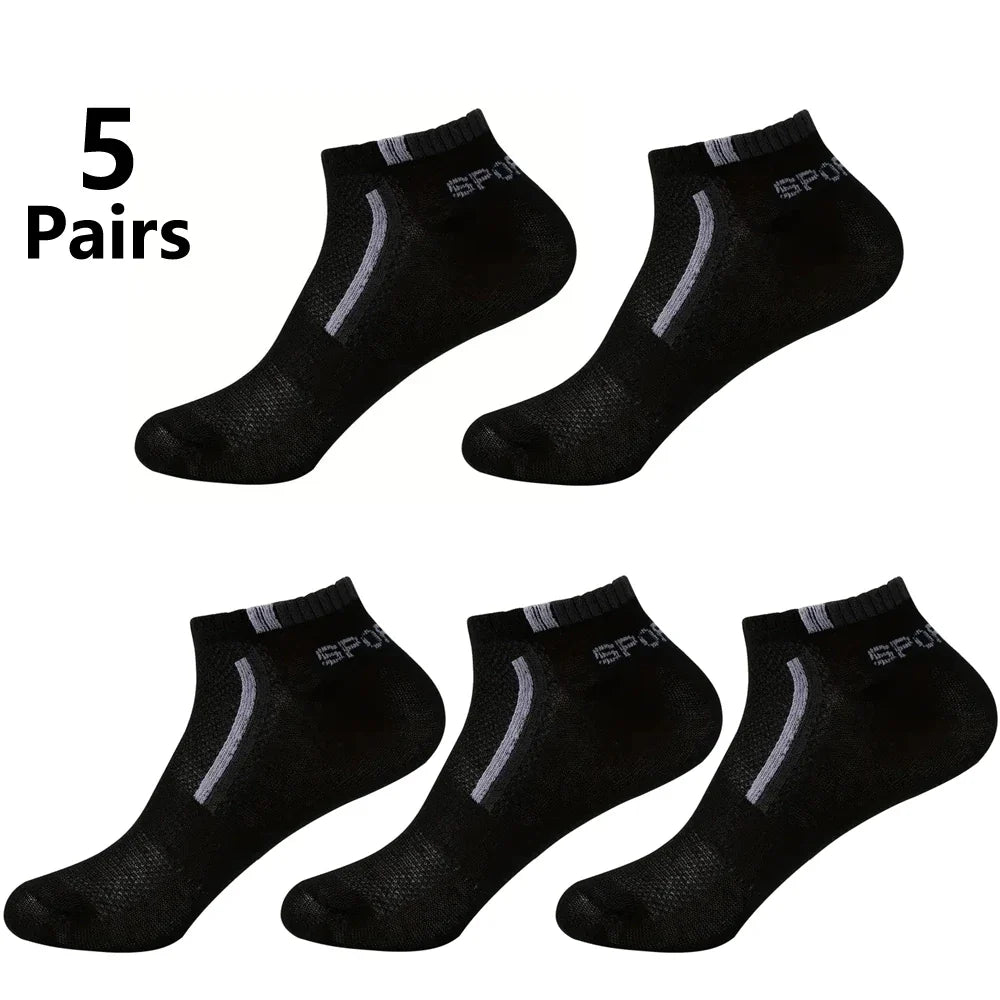 30 Pairs Men’s Ankle Socks – Breathable Mesh, Color-Block Athletic & Casual Low-Cut Socks