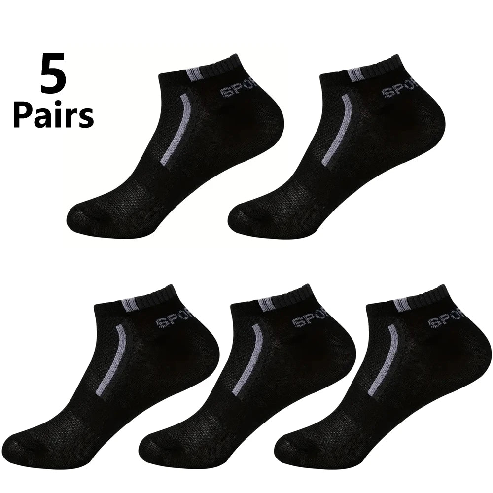 30 Pairs Men’s Ankle Socks – Breathable Mesh, Color-Block Athletic & Casual Low-Cut Socks