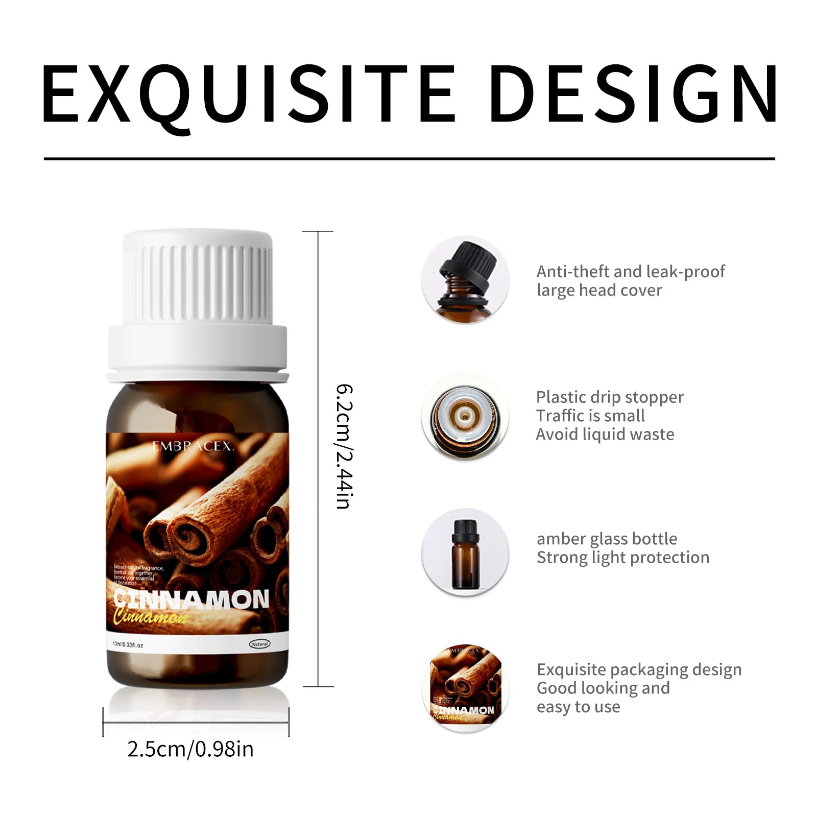 10ml Cinnamon Oil 100% Natural Cinnamon Essential Oils Cinnamon Bark Essential Oil Candle Making Spicy Sweet