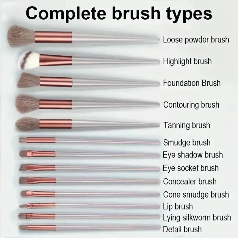 Professional 13–16Pcs Makeup Brush Set with Bag