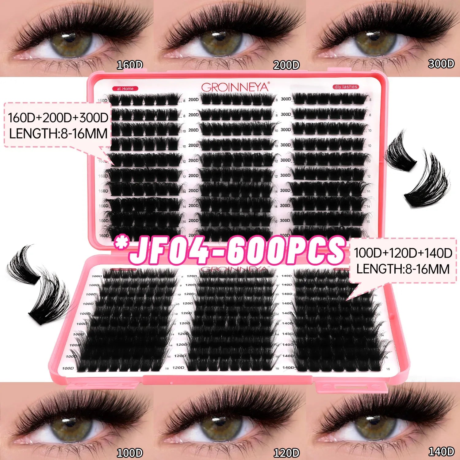 DIY Lash Cluster Extensions Fluffy Cat Eye Set