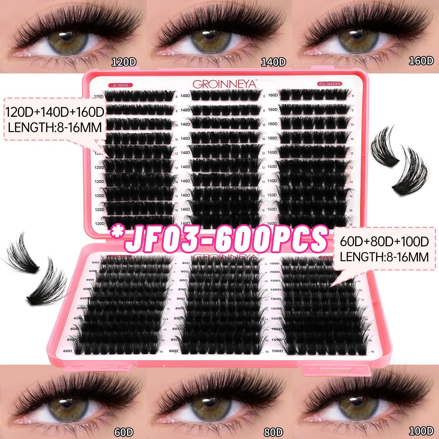 DIY Lash Cluster Extensions Fluffy Cat Eye Set