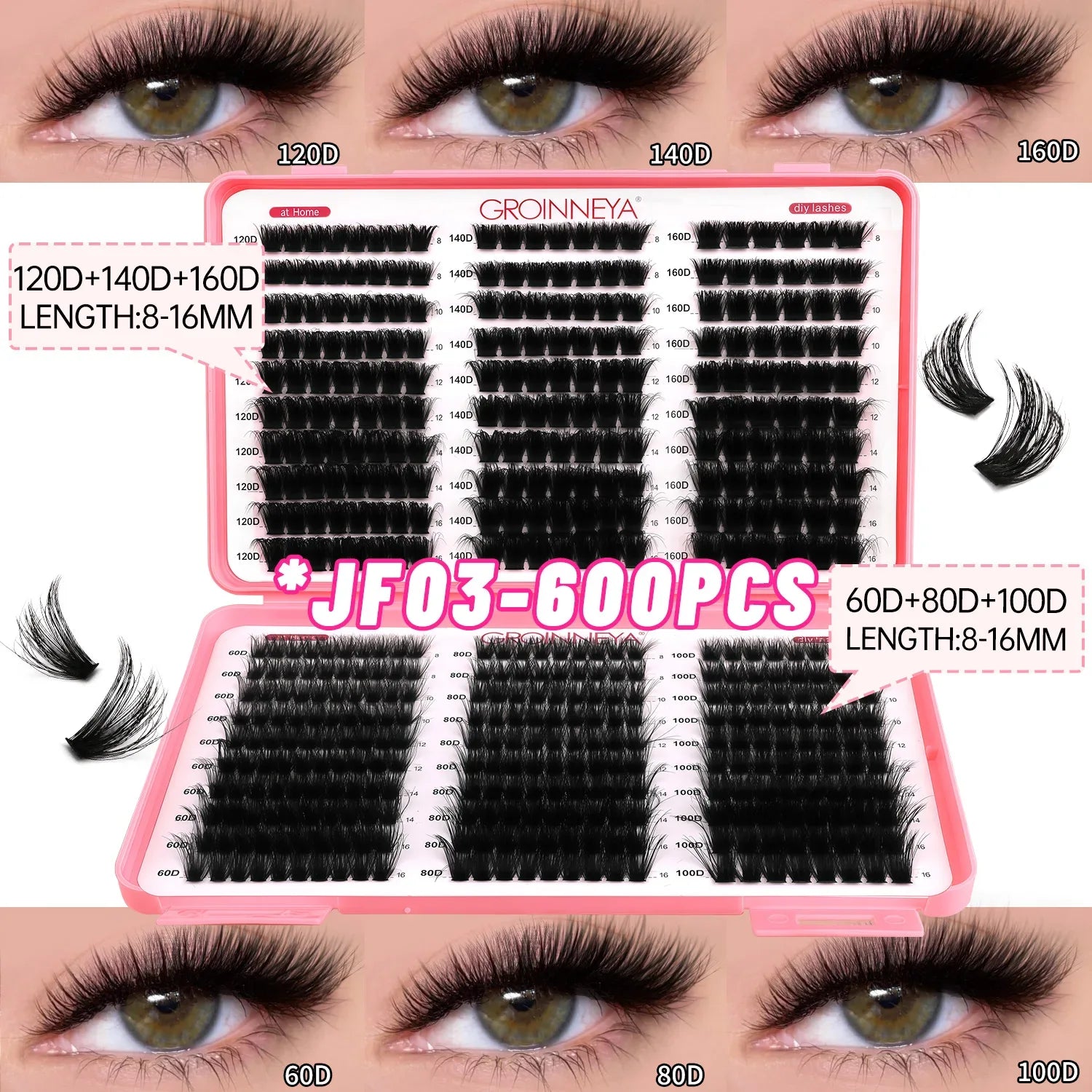 DIY Lash Cluster Extensions Fluffy Cat Eye Set