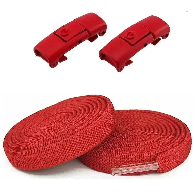 8MM No-Tie Elastic Shoe Laces with Press Lock – Widened Flat Design for Kids & Adults