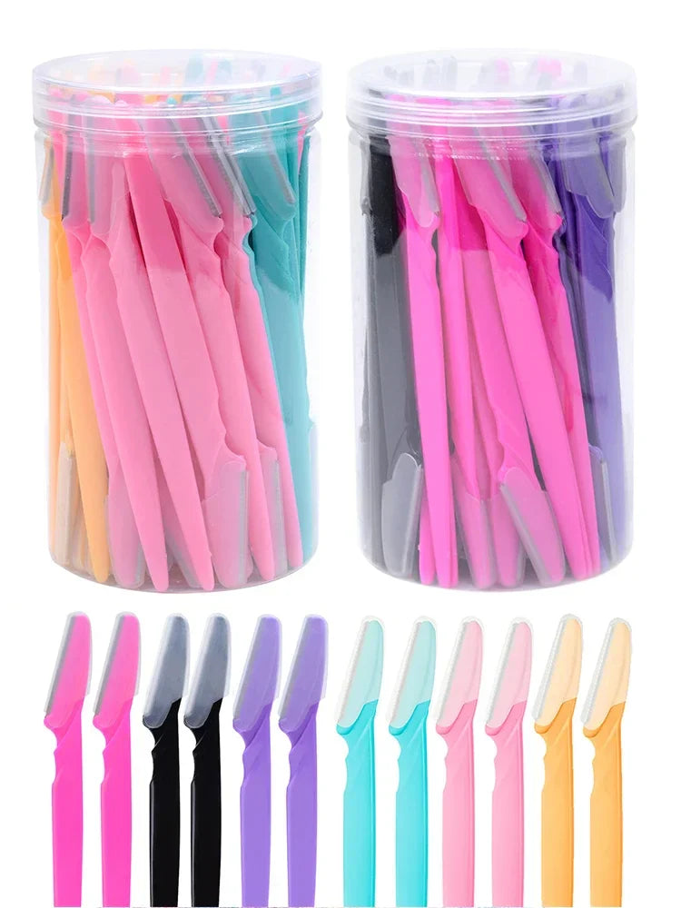 10/30/40 Pcs Eyebrow Razor & Dermaplaning Tool Set for Women – Facial Hair Removal & Exfoliating Beauty Tool