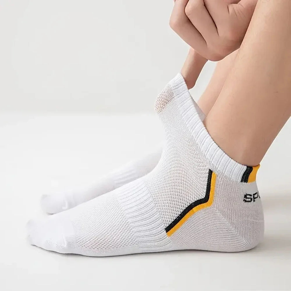 30 Pairs Men’s Ankle Socks – Breathable Mesh, Color-Block Athletic & Casual Low-Cut Socks