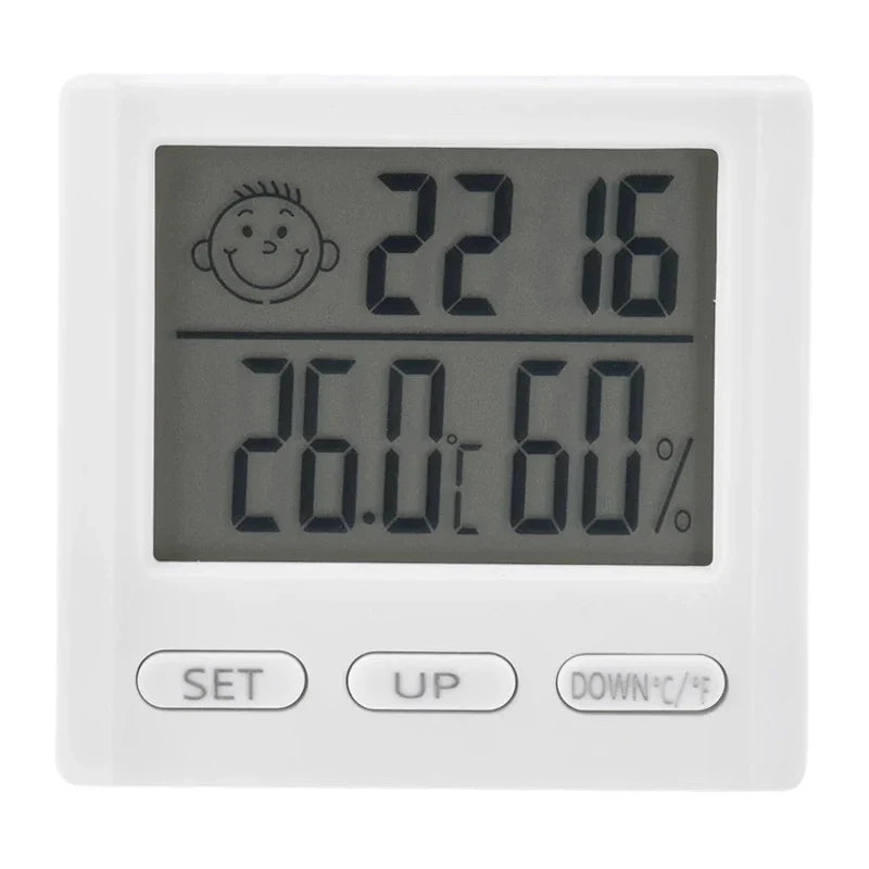 Electronic Clock Temperature Humidity Meter Weather Station for Home With Alarm LED Thermometer Thermo-Hygrometer Multifunction