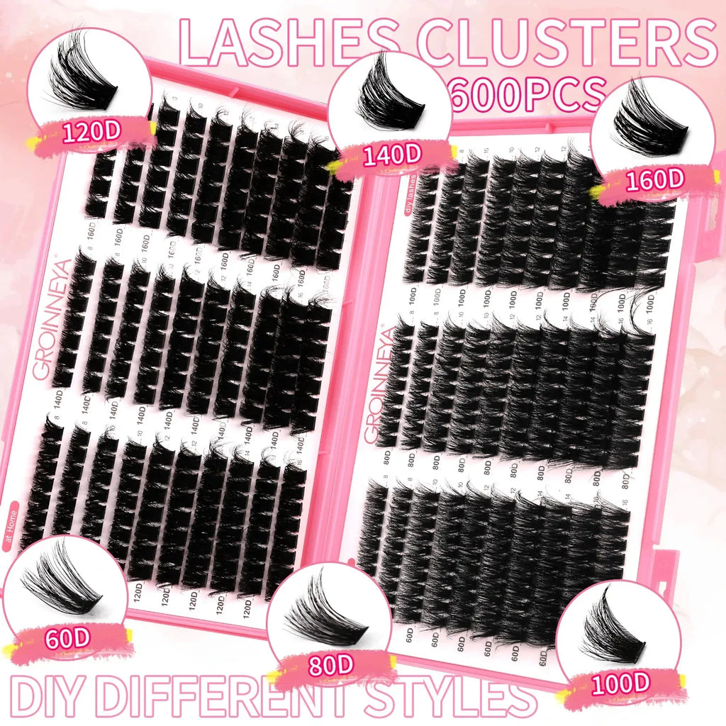 DIY Lash Cluster Extensions Fluffy Cat Eye Set