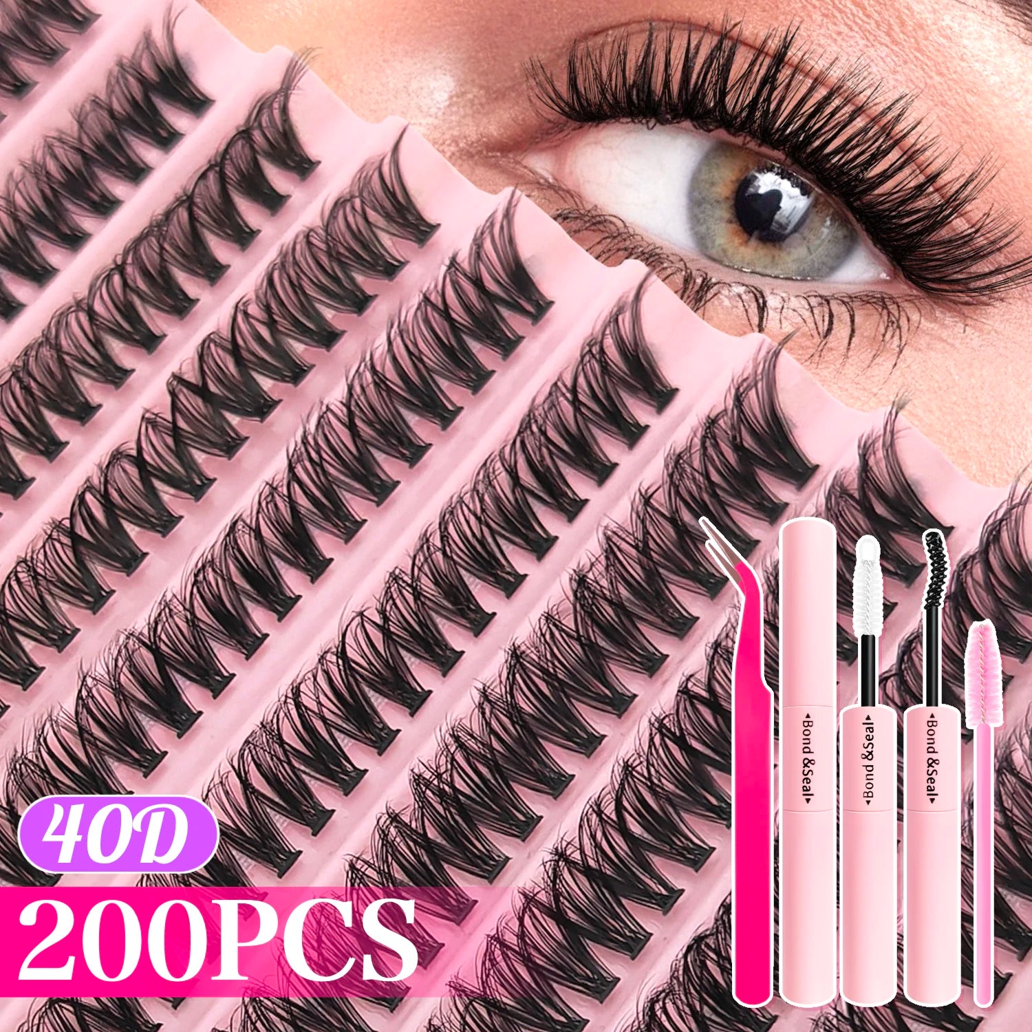 DIY Eyelash Extension Kit – 720pc Mixed Cluster Set | Tidesmit Professional