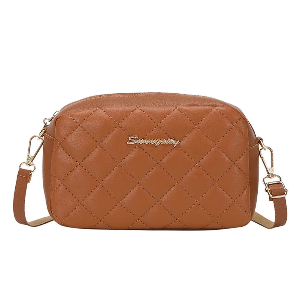 Tassel Small Messenger Bag Lingge Embroidery PU Leather Fashion Crossbody