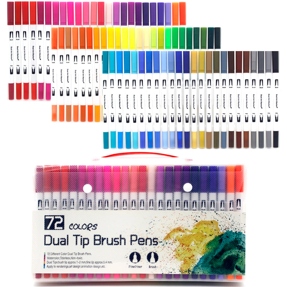Watercolor markers double ended art set unisex (24 colors) – drawing