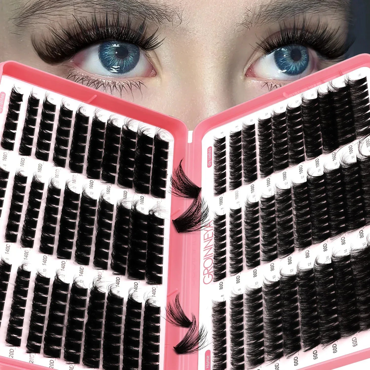 DIY Lash Cluster Extensions Fluffy Cat Eye Set