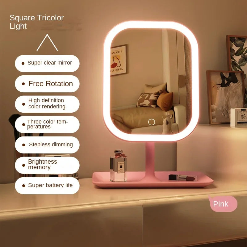 EMESA HOME Modern LED Vanity Mirror – 3 Color Touch Makeup Mirror for Women