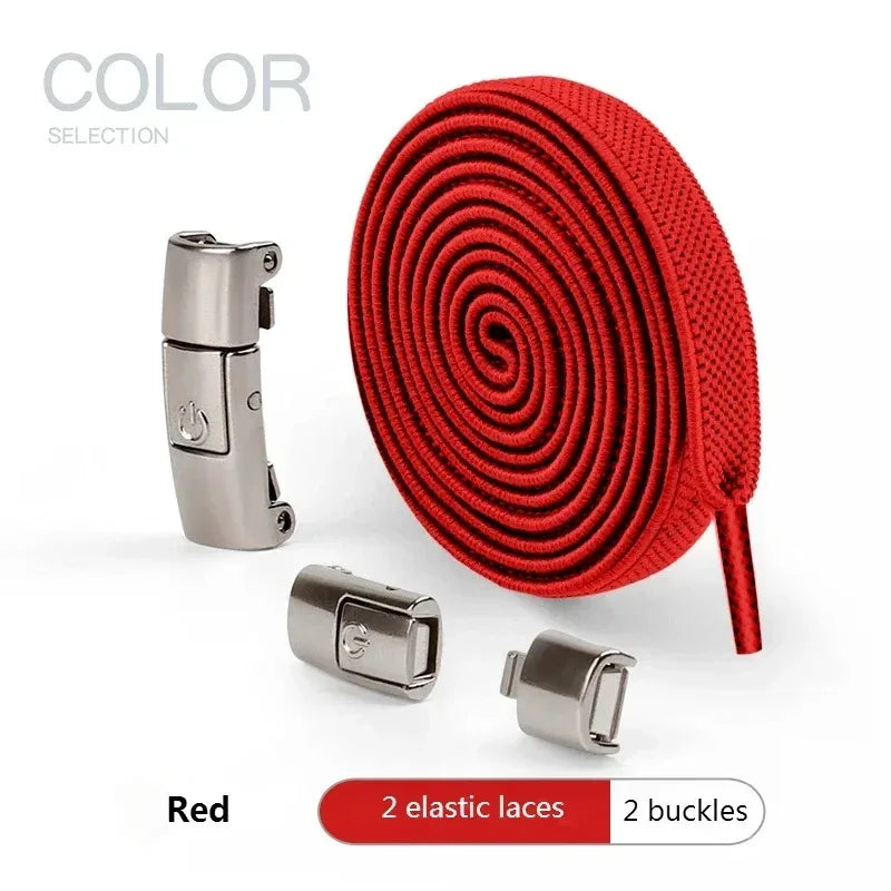 8MM No-Tie Elastic Shoe Laces with Press Lock – Widened Flat Design for Kids & Adults