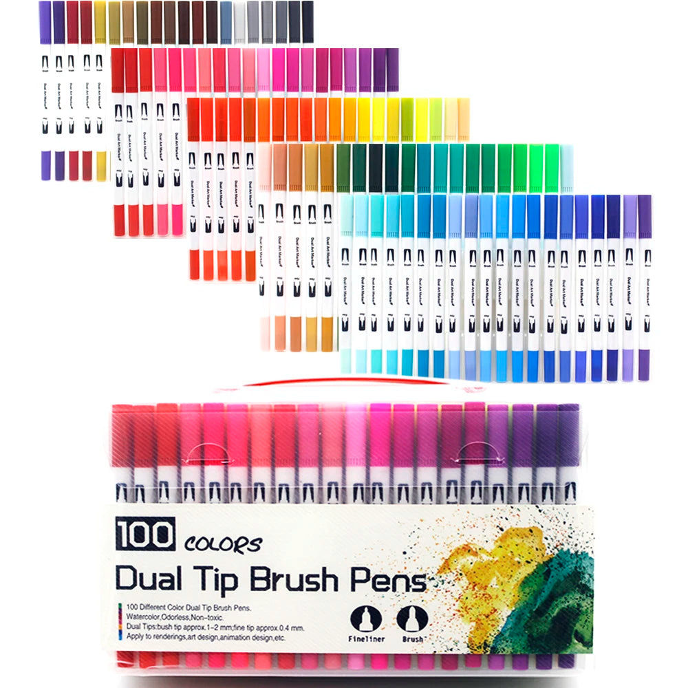 Watercolor markers double ended art set unisex (24 colors) – drawing