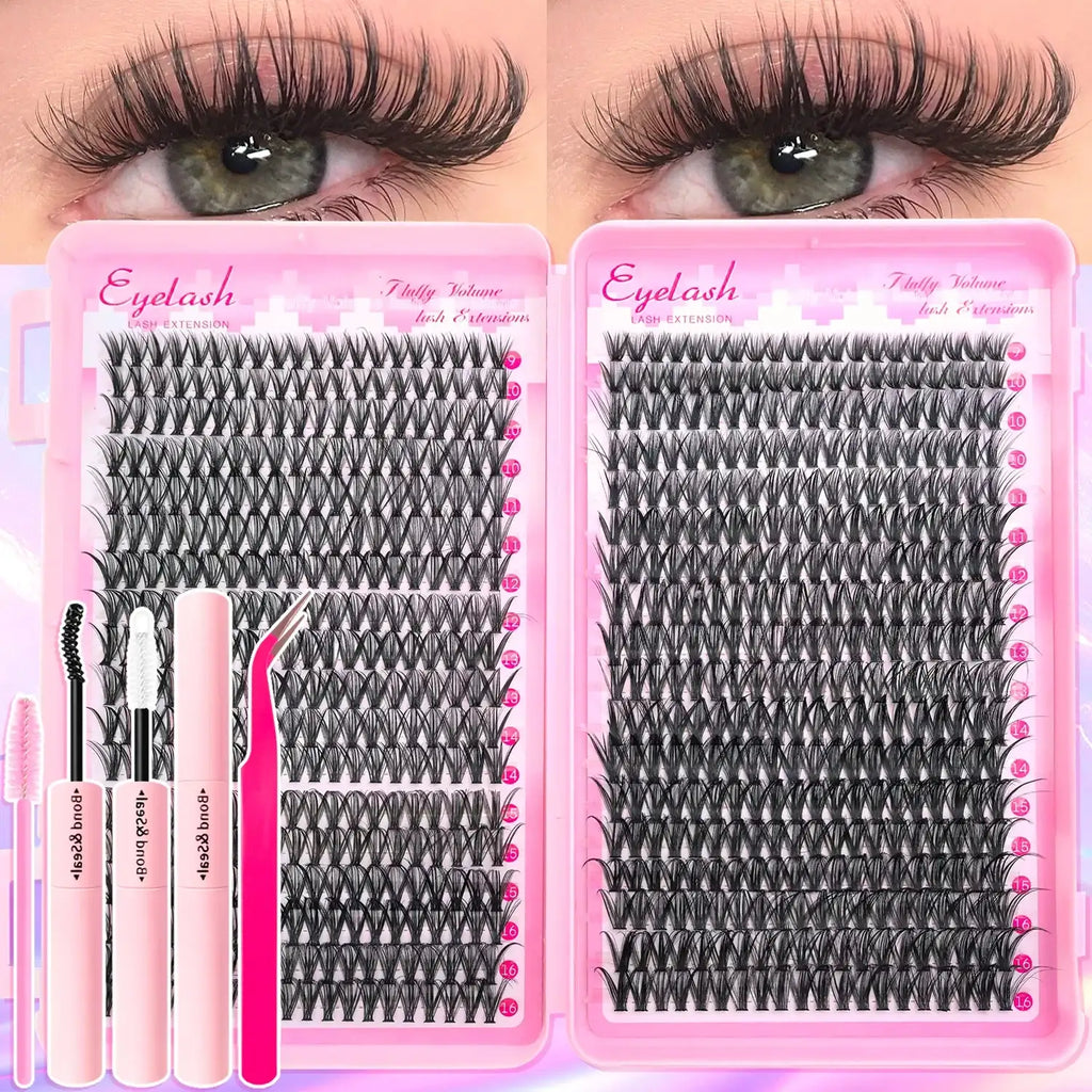 DIY Eyelash Extension Kit – 720pc Mixed Cluster Set | Tidesmit Professional